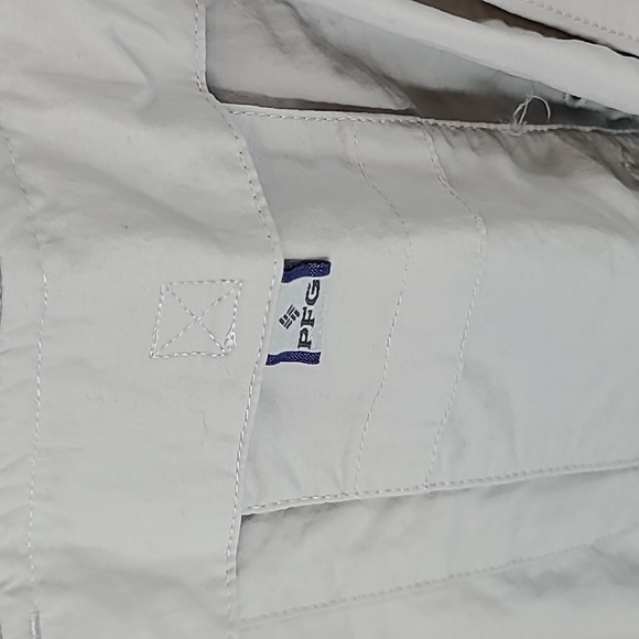 Columbia Shirt Adult Large Gray PFG Fishing Button Up Nylon Hiking Outdoors Mens - Picture 3 of 6